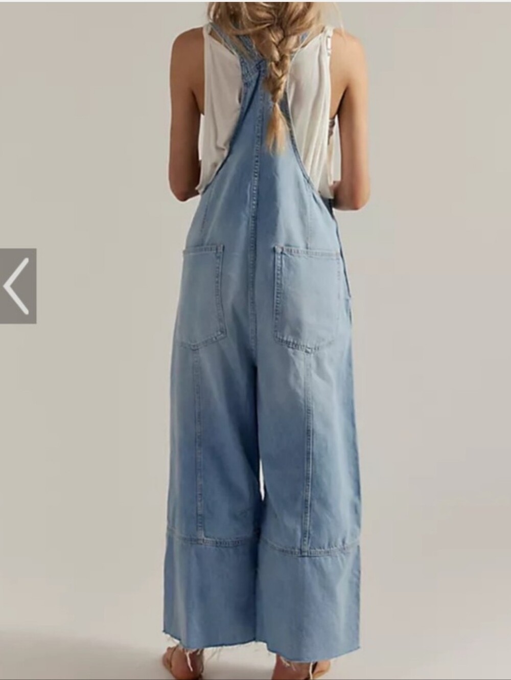 Free People Rambler Denim Wide-Leg Overalls- Ghost Ranch - Picture 2 of 6
